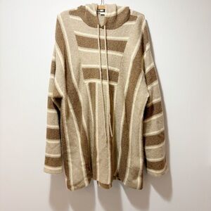 The Row Brown and Cream Striped Turtleneck Sweater